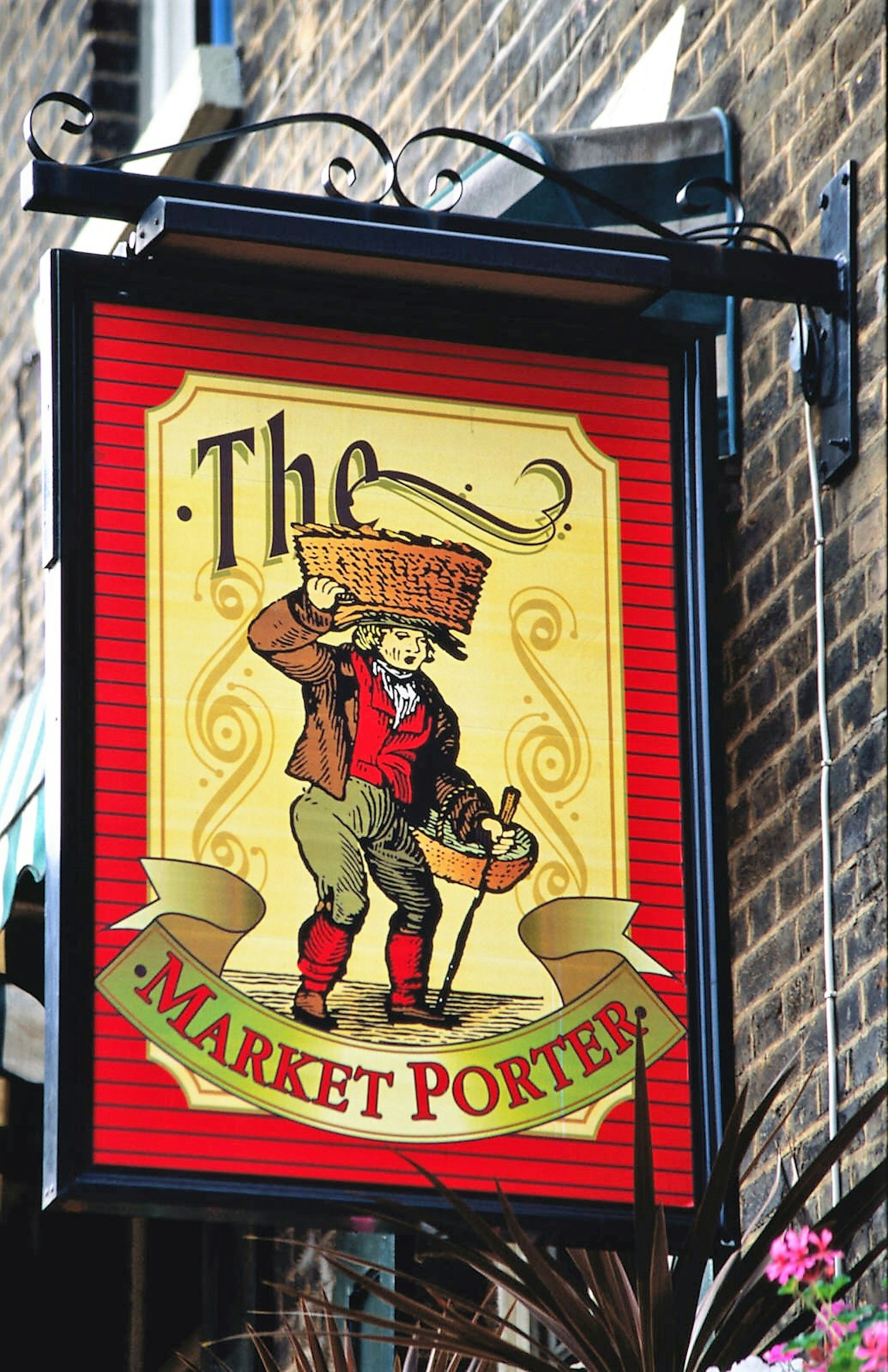A pub sign for the Market Porter pub.