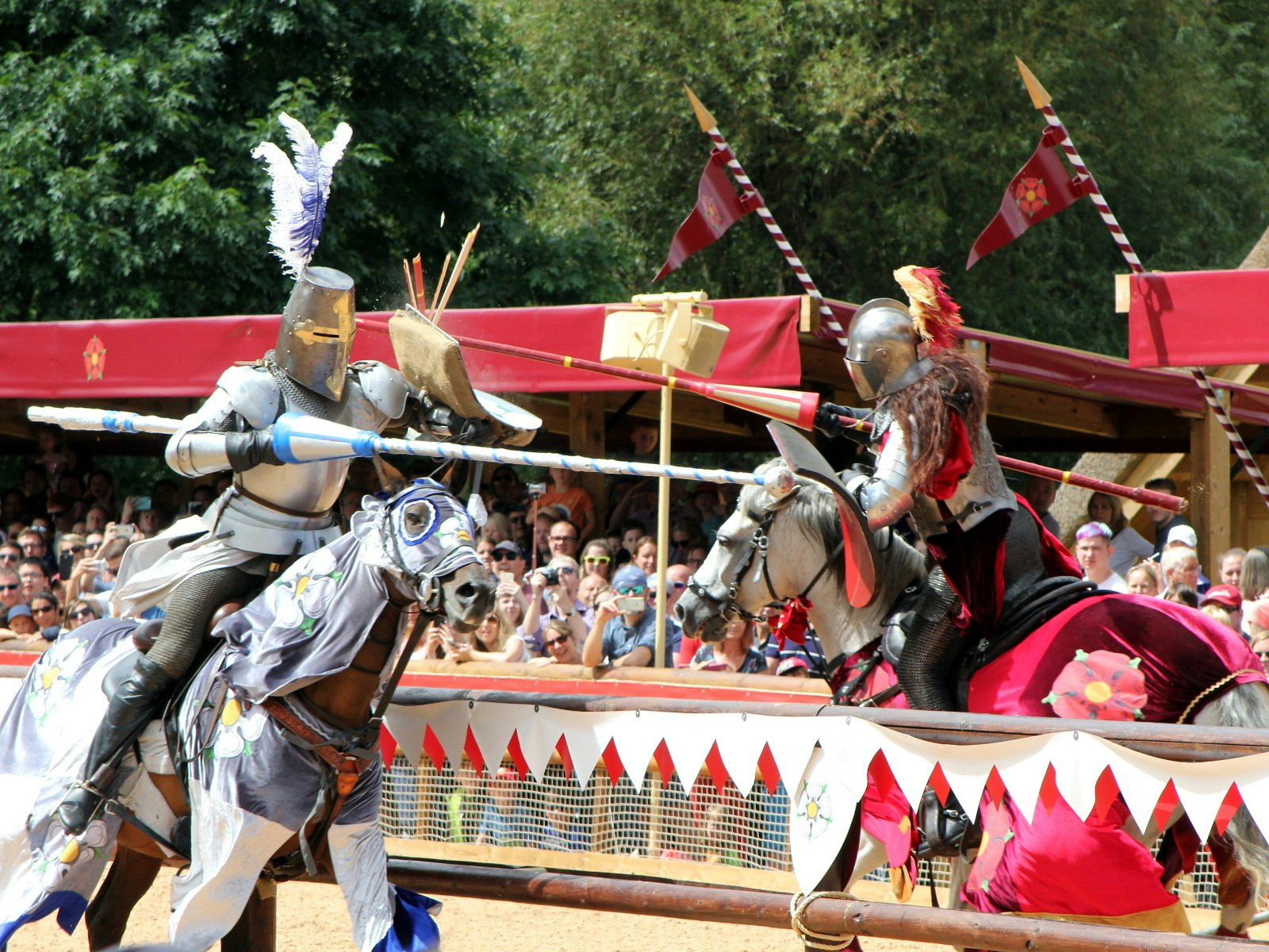 A jousting tournament at Warwick Castle