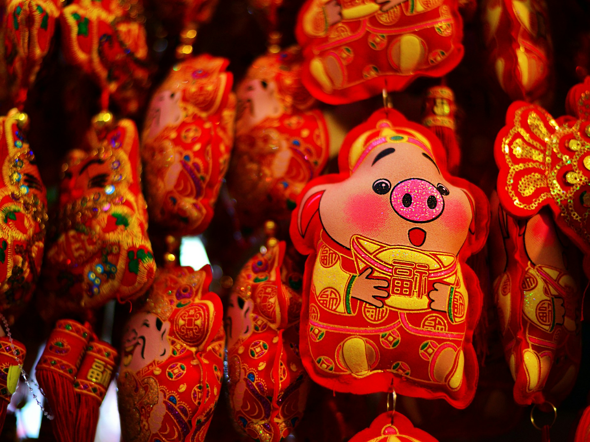 A pig decoration for Chinese New Year