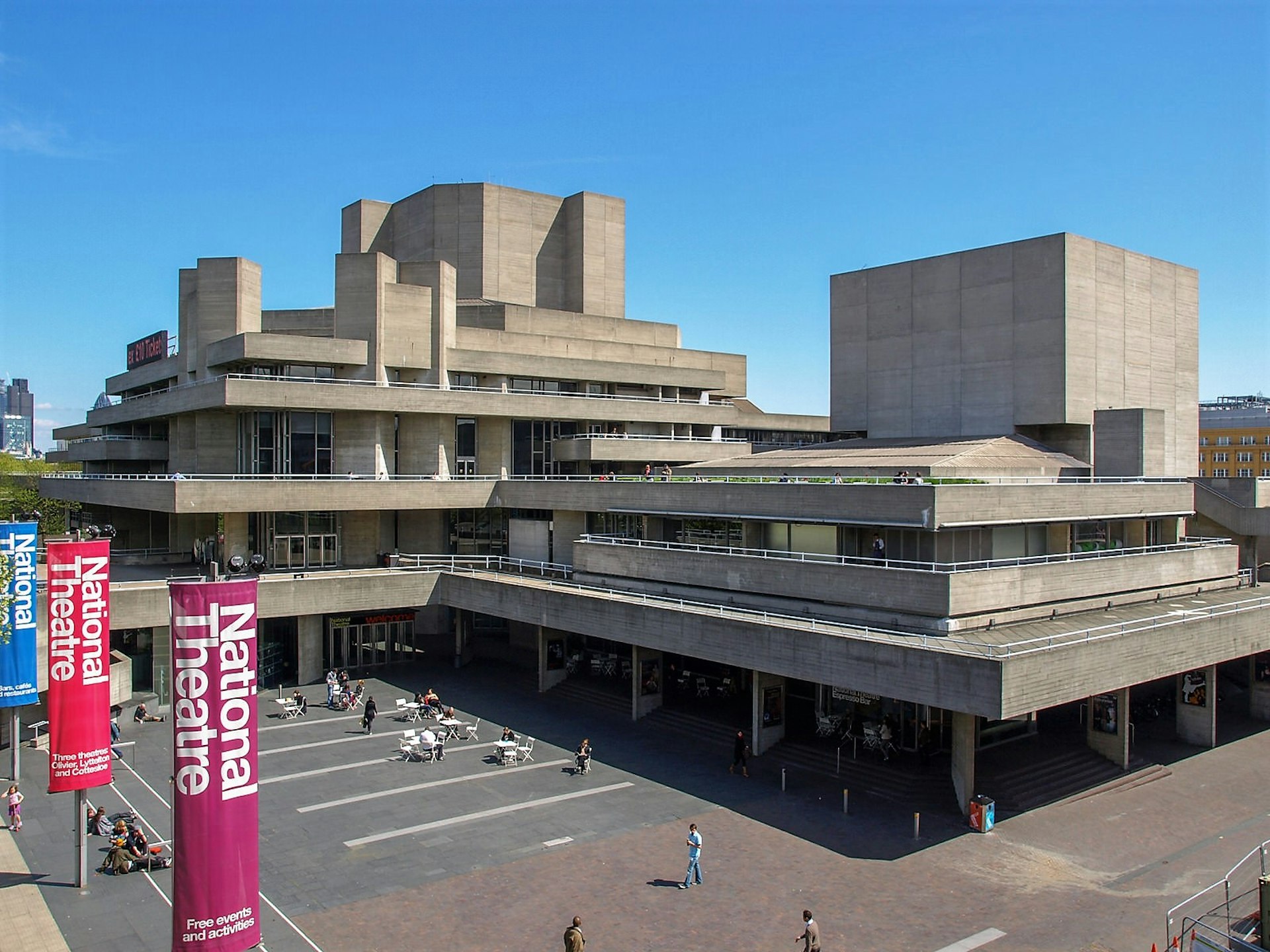 The Brutalist exterior of the National Theatre.