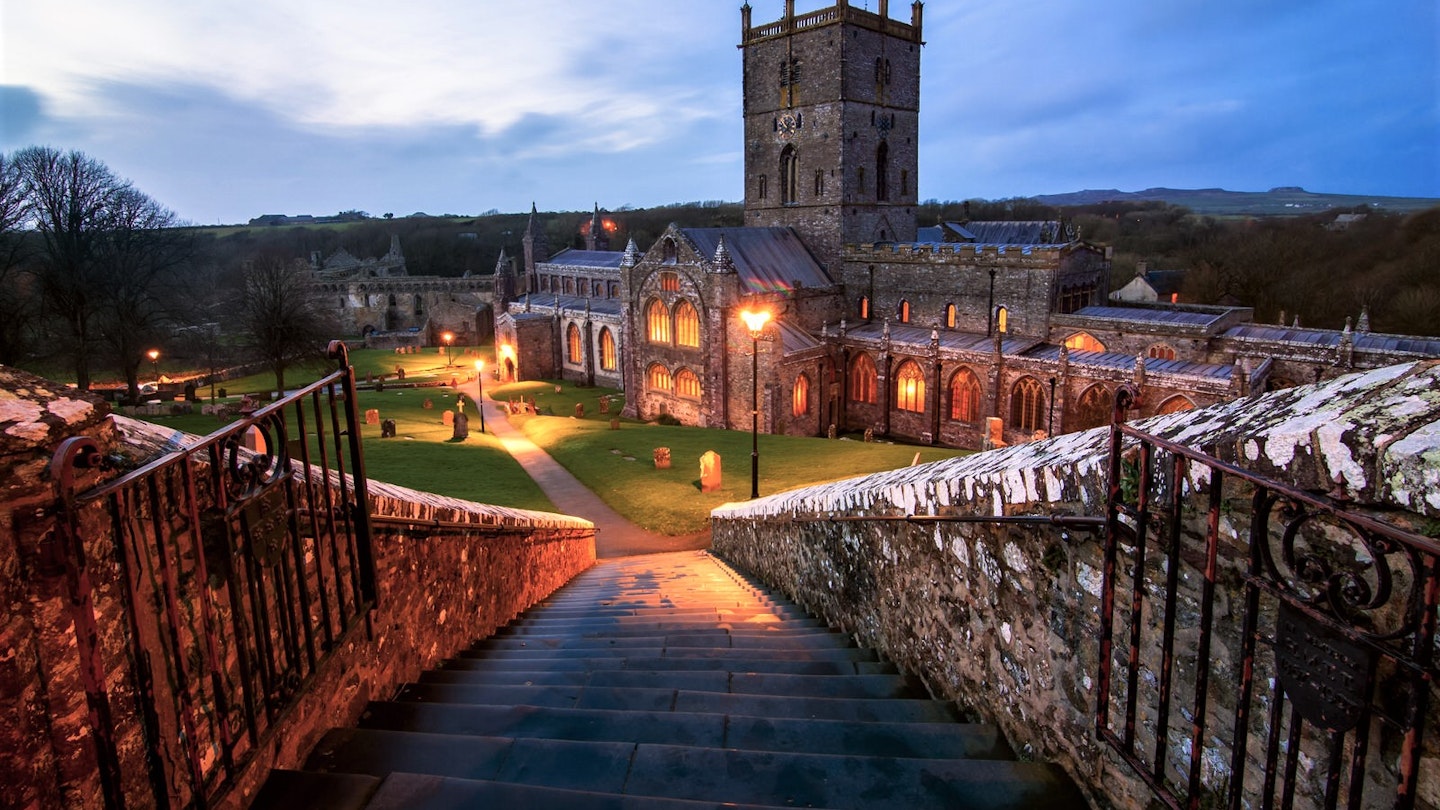 St Davids Cathedral at twilight