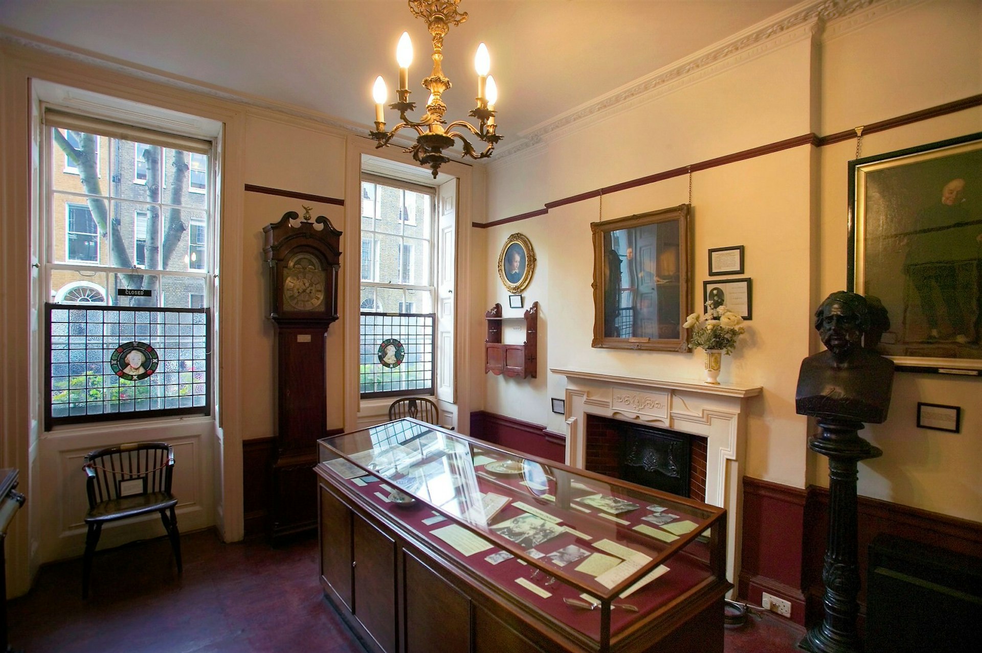 The interior of the Dickens Museum has lots of objects connected to the writer