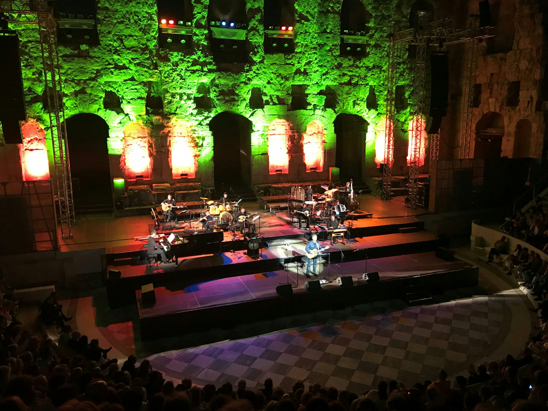 Musicians performing at the Odeon of Herodes Atticus 