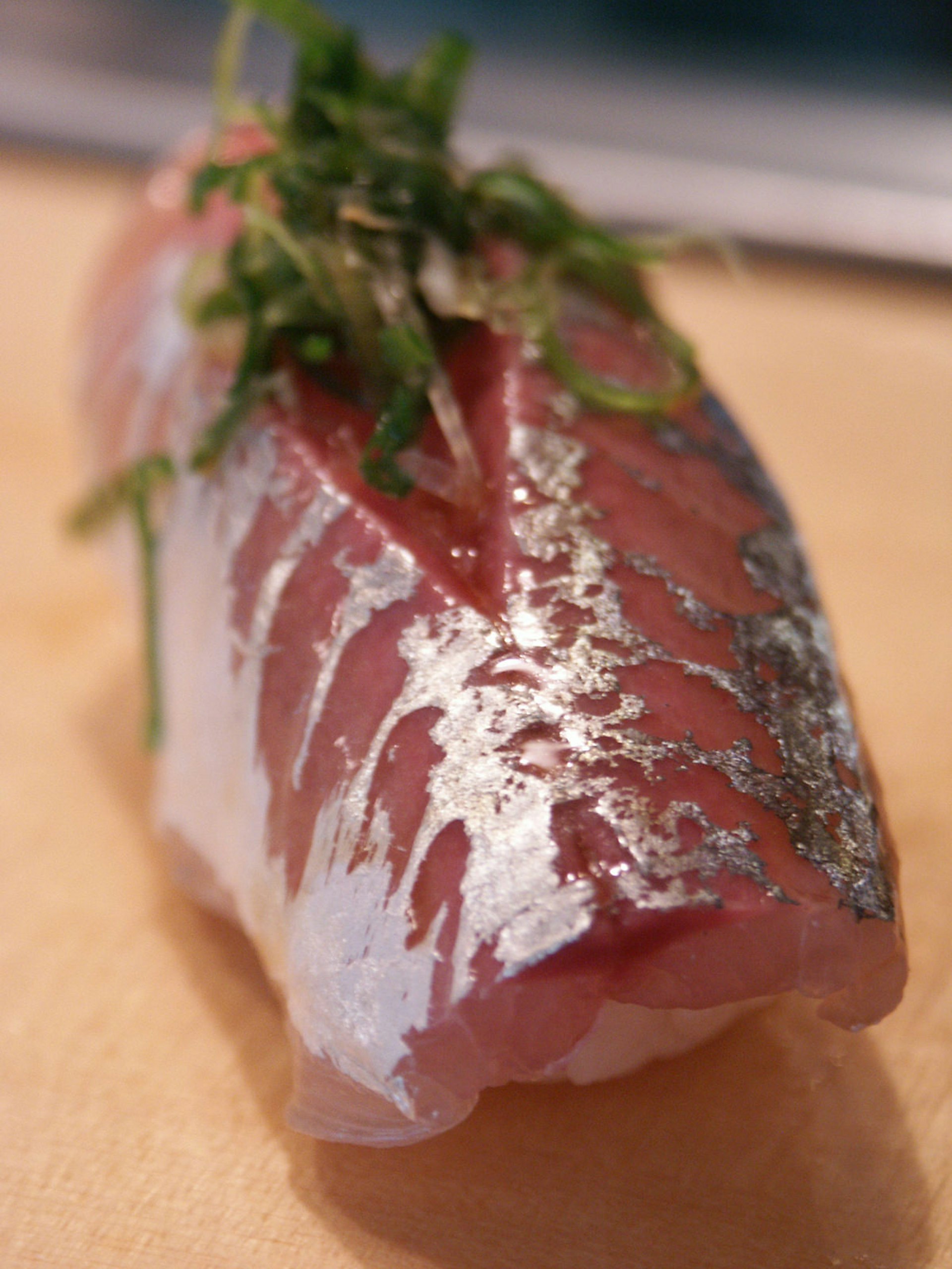 A close-up of sushi from Sushi Dai