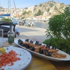 Seafood delights at Symi's Pantelis restaurant include the famous tiny shrimp © Karyn Noble / Lonely Planet