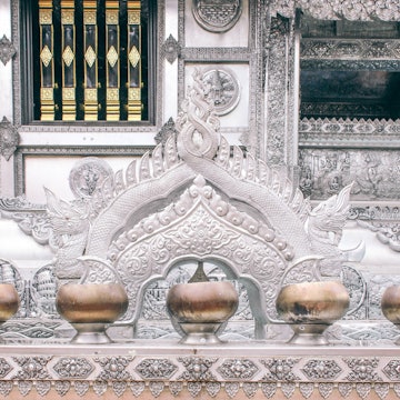 The exterior of Wat Srisuphan's intricate silver shrine © Alana Morgan / Lonely Planet