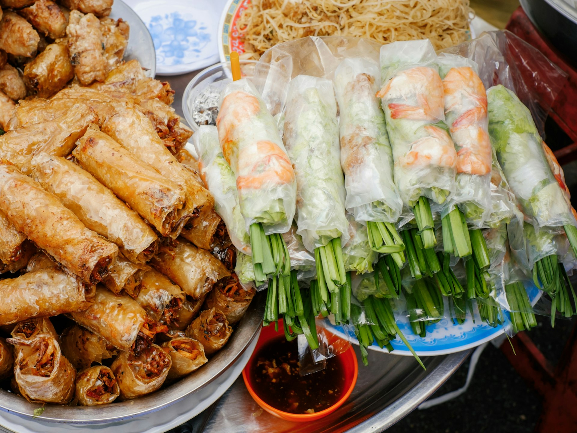 Traditional rice paper rolls in Vietnam