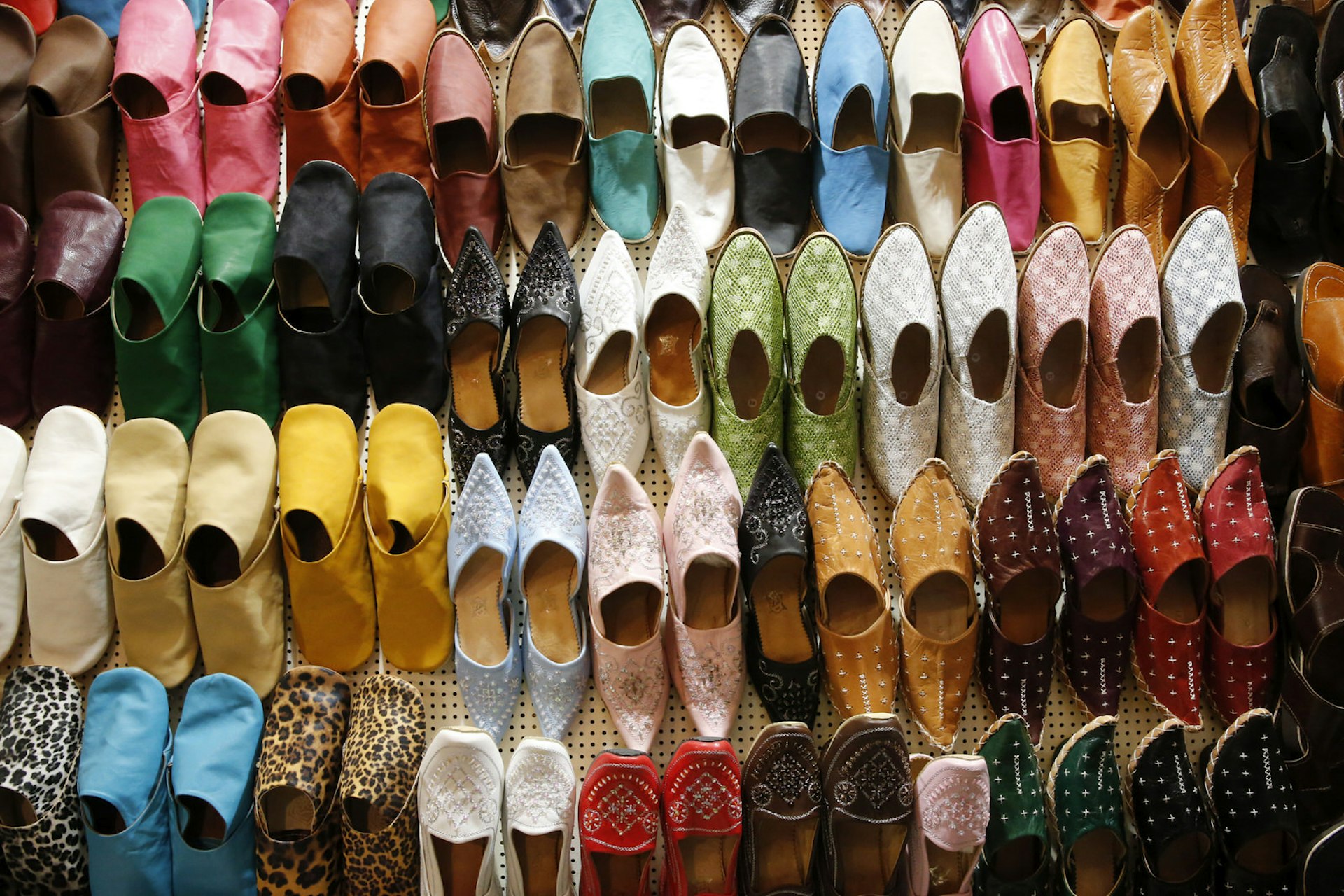 Slippers in a shop in the medina, Tunis, Tunisia