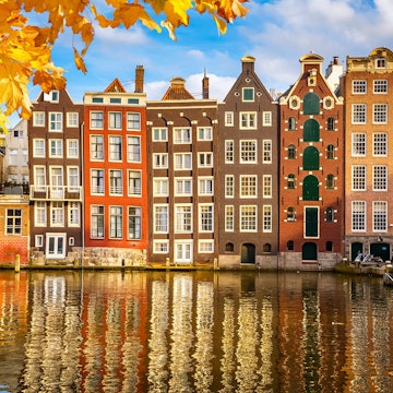 Features - Traditional old buildings in Amsterdam, the Netherlands
