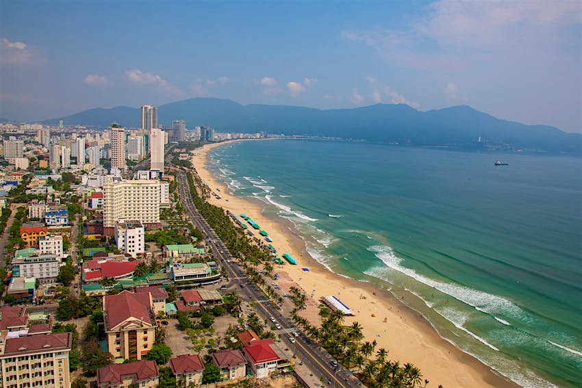 Danang's mix of high- and low-rise buildings overlook the beach