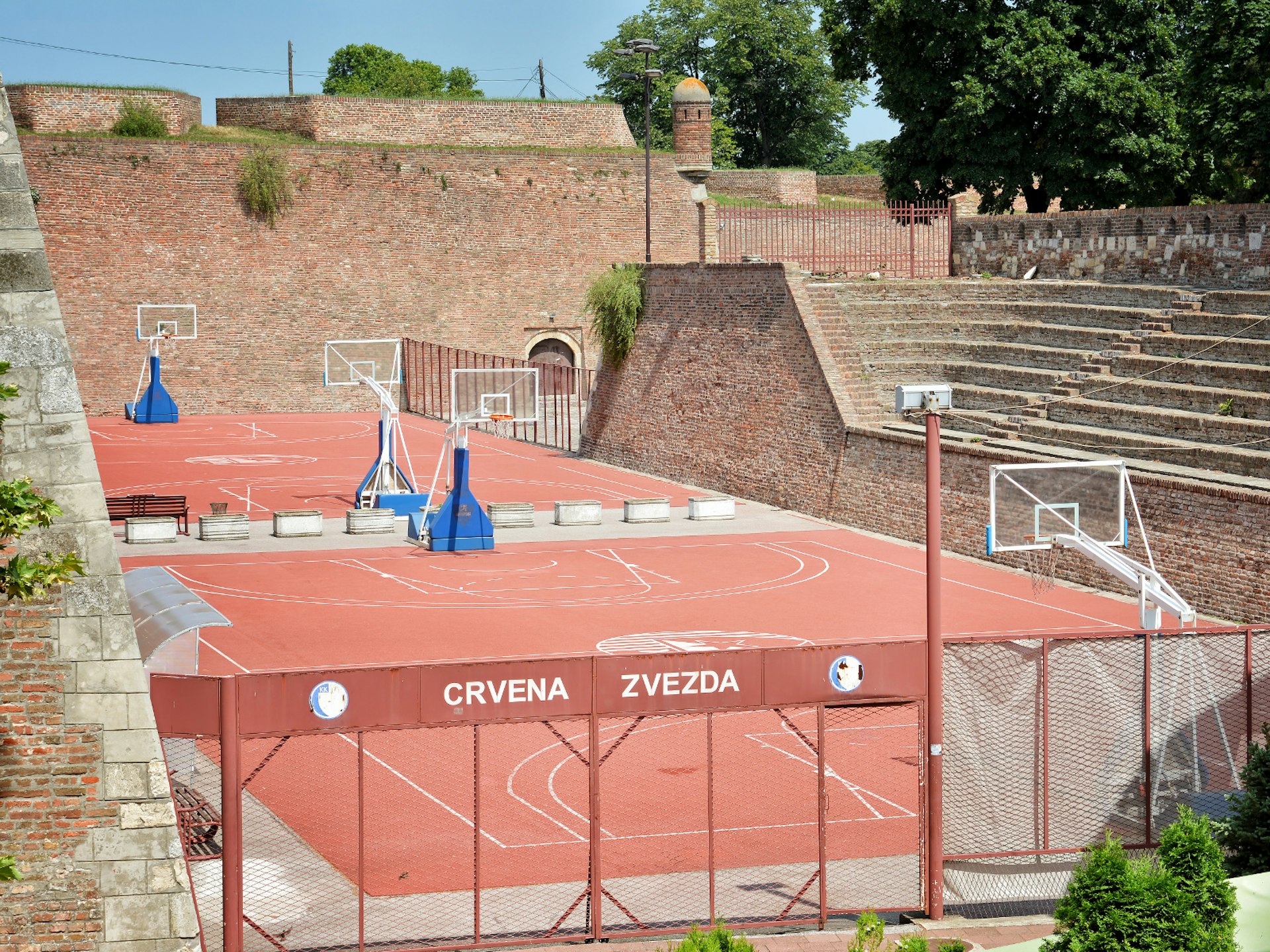 The Red Star club's basketball court within the grounds of the Kalemegdan Fortress in Belgrade