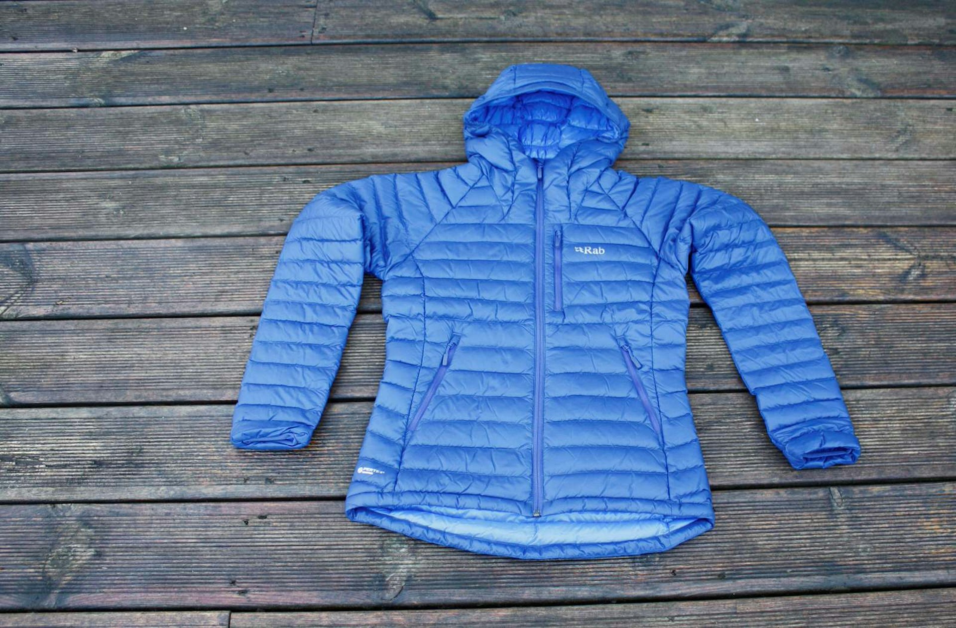 The Rab Microlight Alpine Jacket in blue