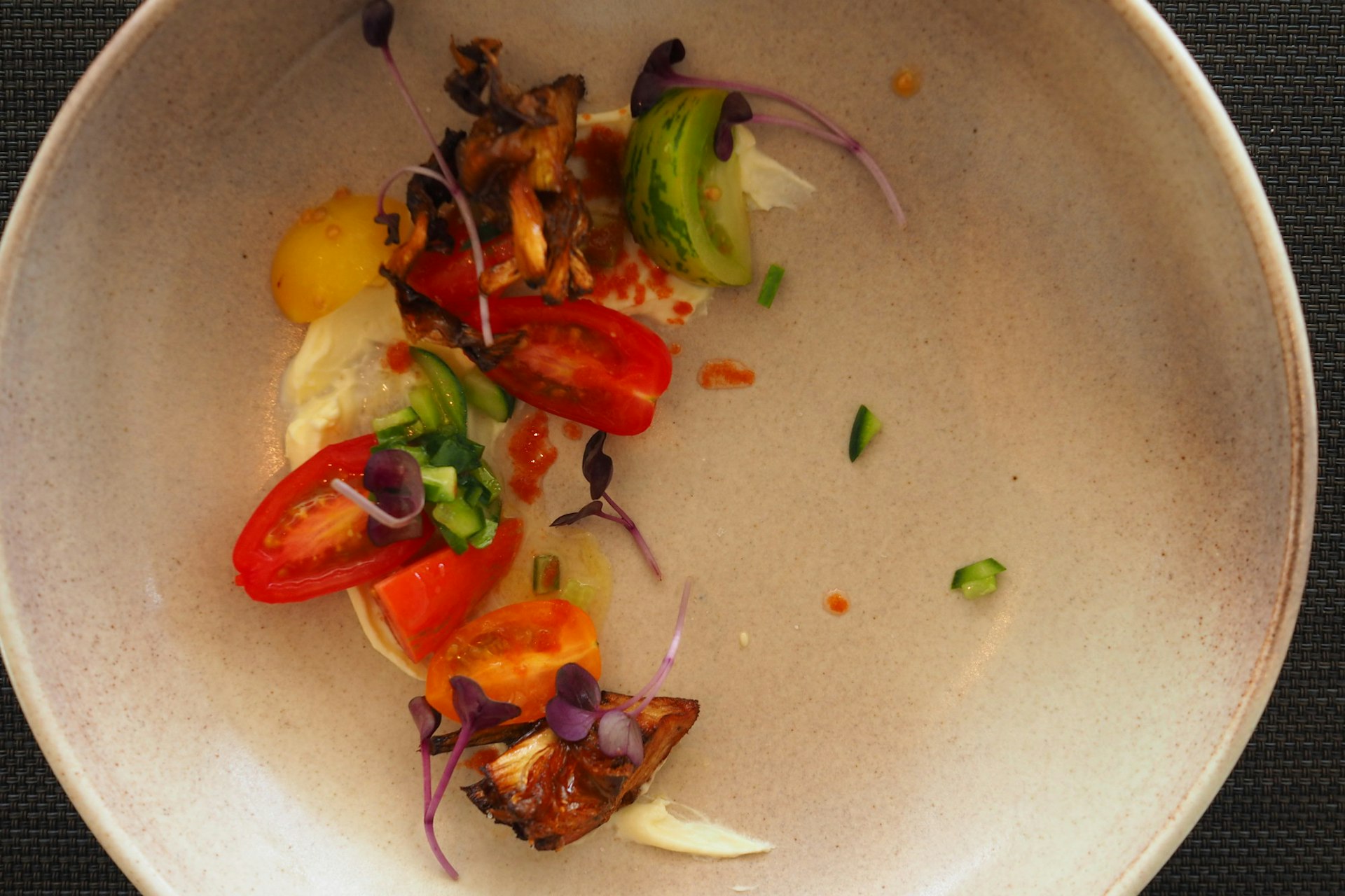 Kangaroo Island food - Southern Ocean Lodge meal of fresh vegetables and a light dressing