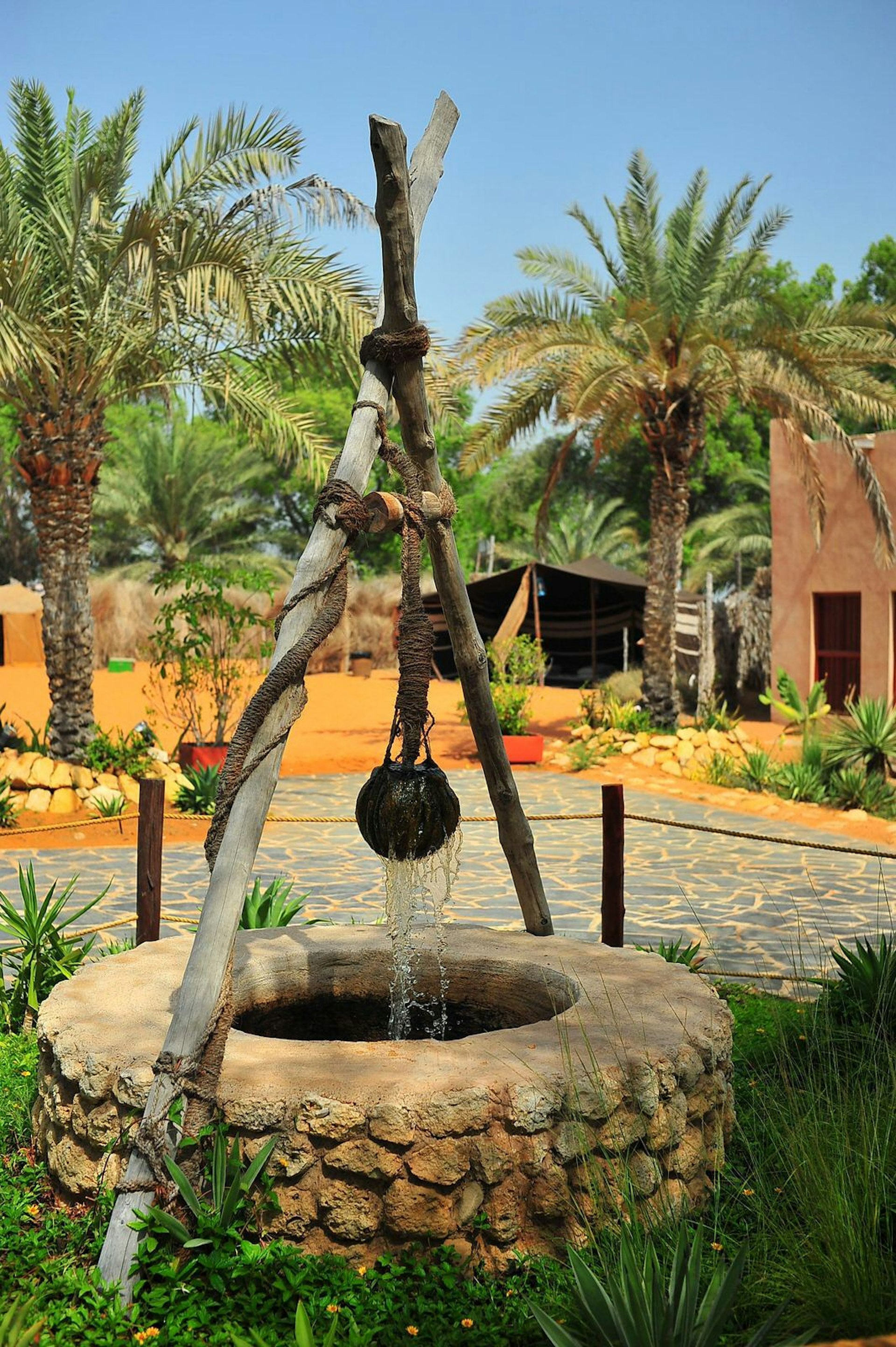 A water well at the Abu Dhabi Heritage Village, United Arab Emirates