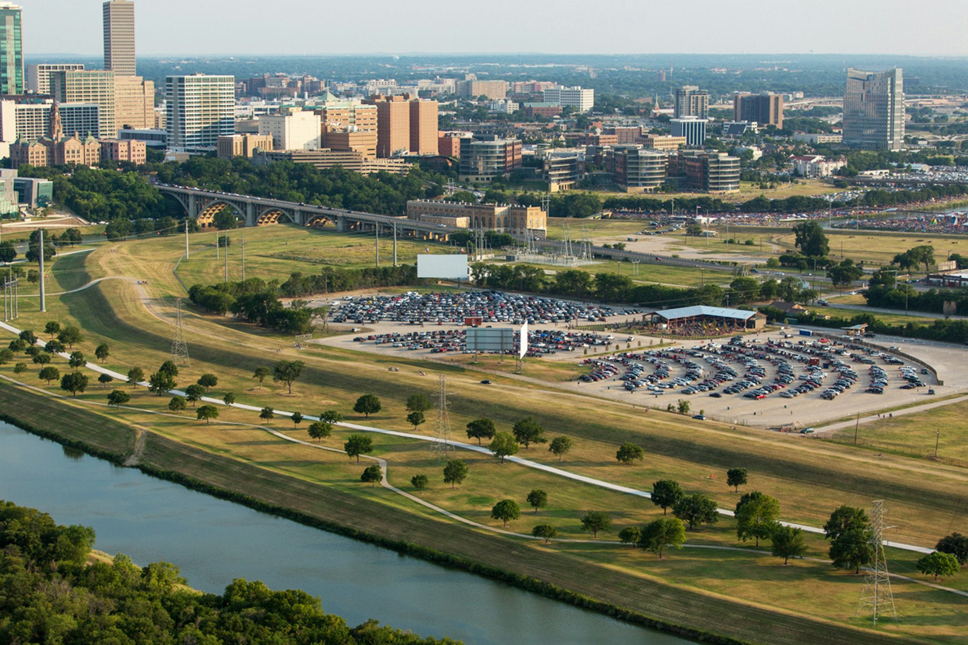 An aerial view of the Coyote Drive-in, Fort Worth