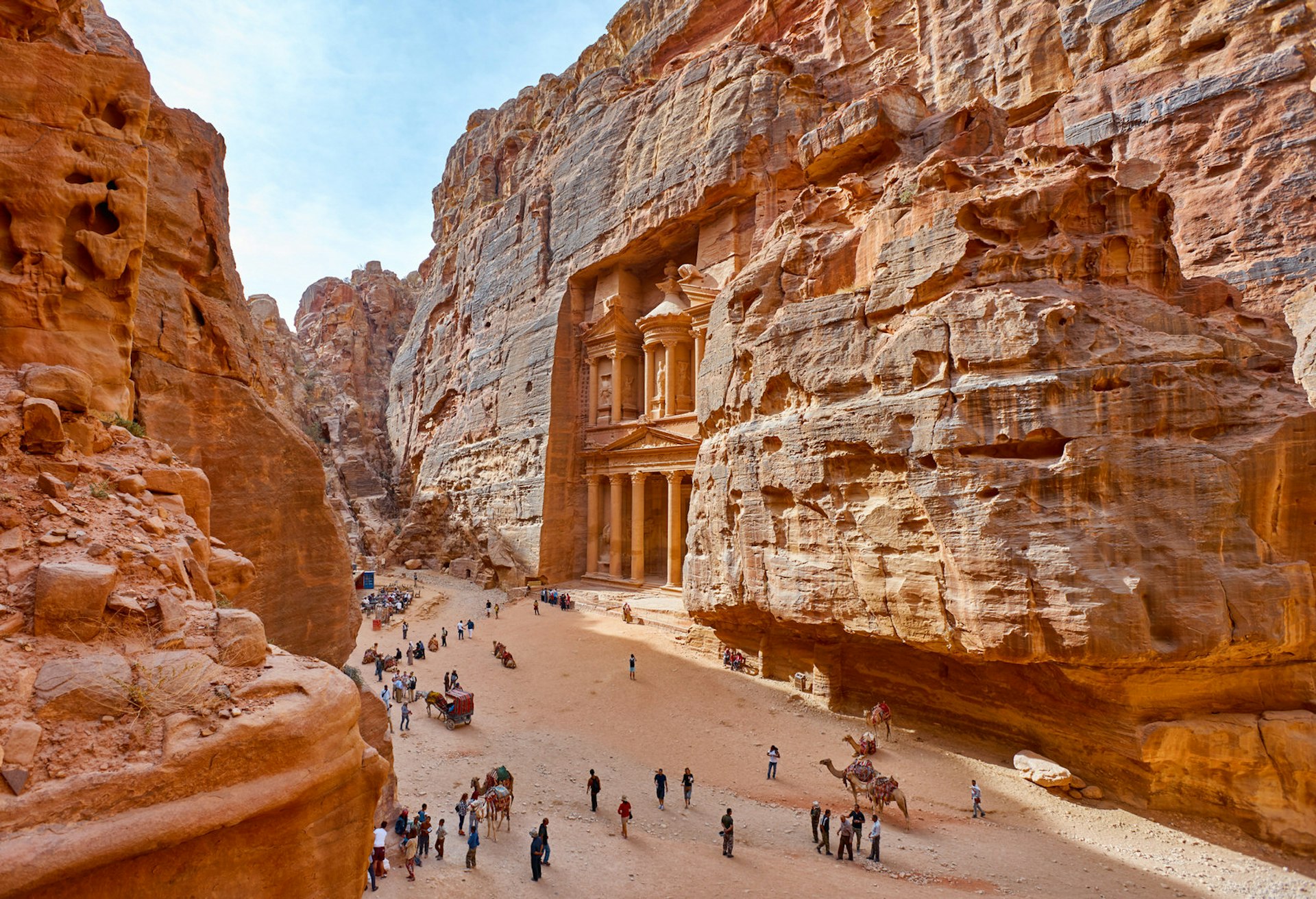 The Treasury in the ancient city of Petra in Jordan