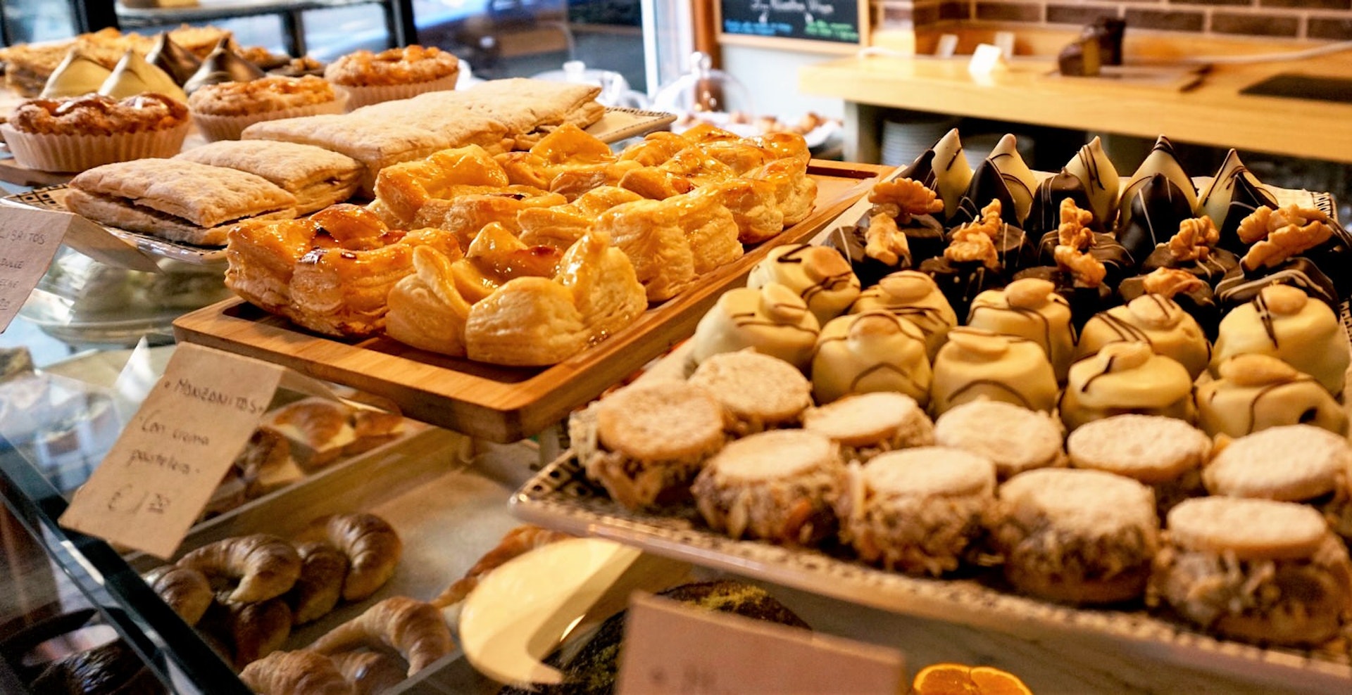 Pastries on display at Rebel Café, Calle Ponzano