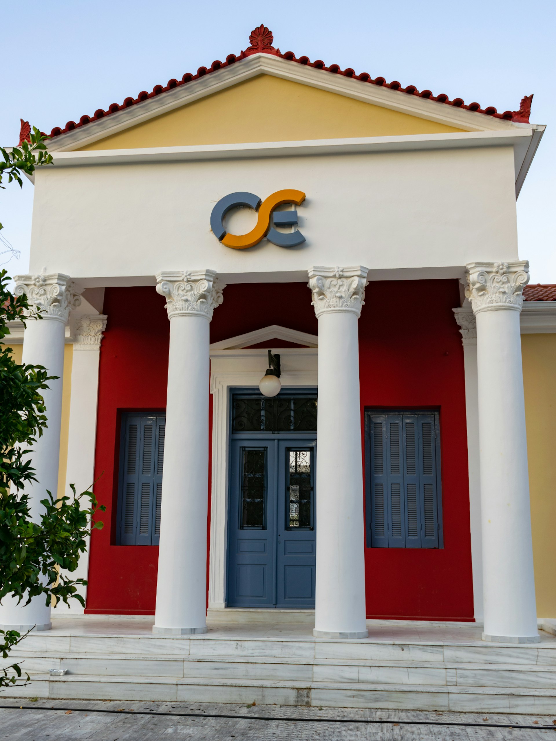 The old train station building of Olympia in the western Peloponnese 