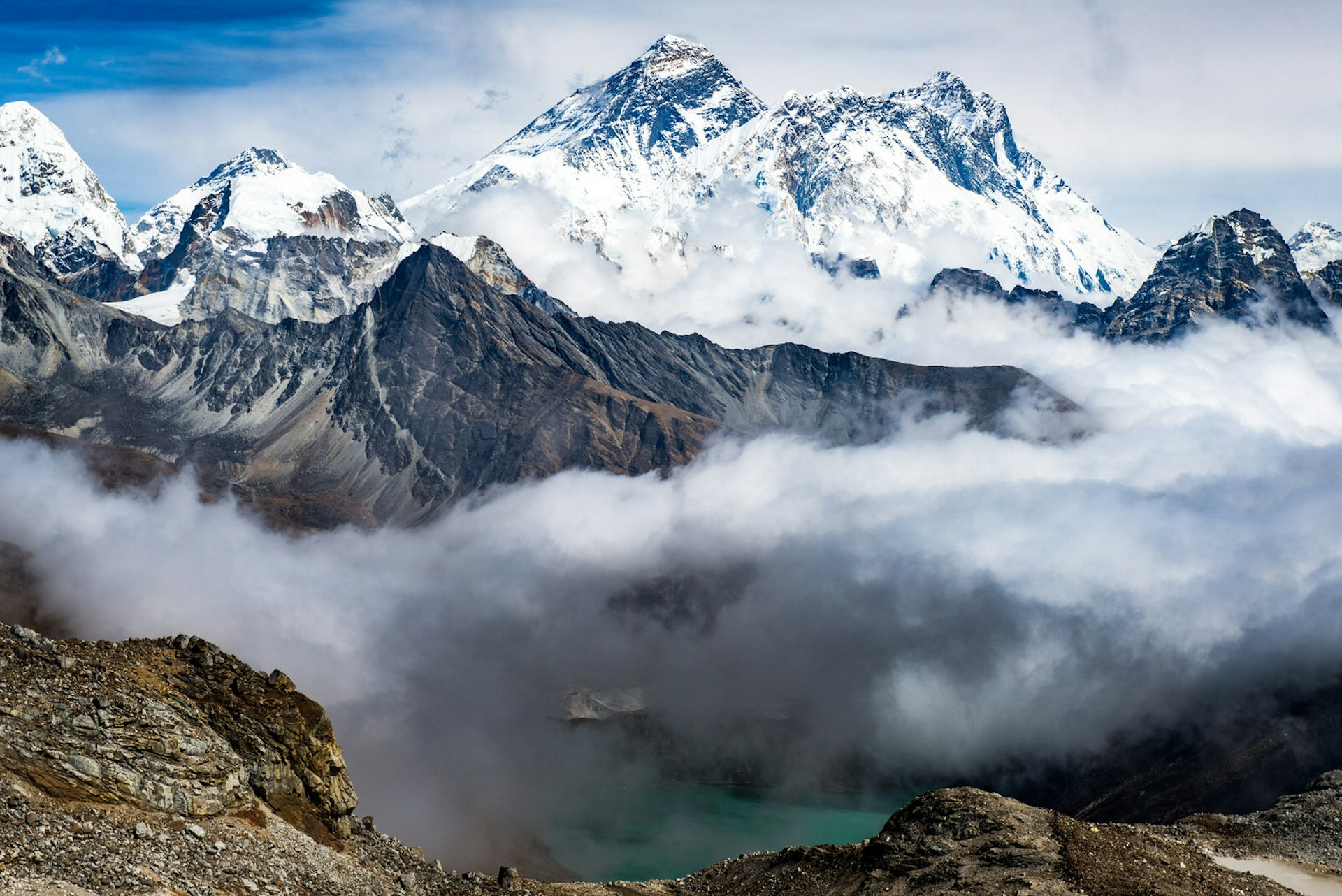 Everest, as viewed from the Renjo La