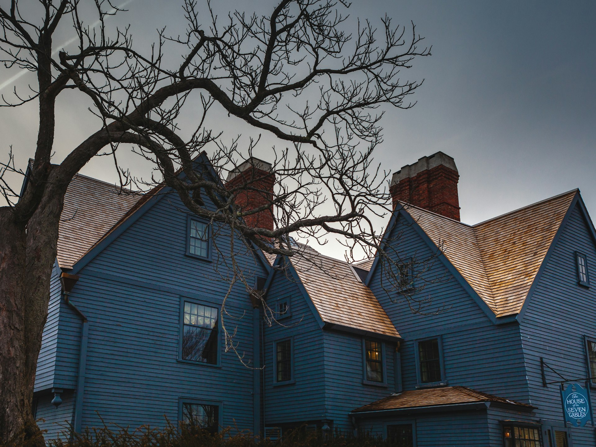 An exterior shot of the House of Seven Gables in Salem