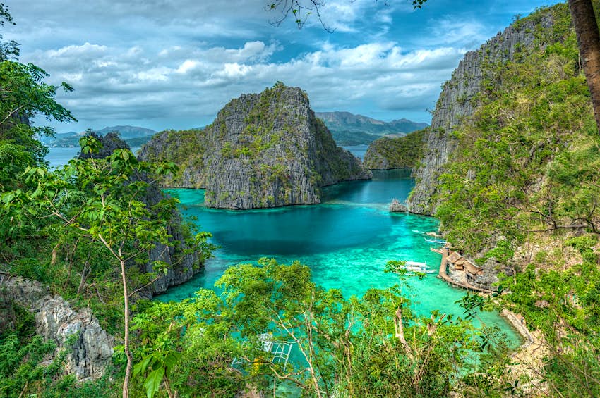 Palawan travel - Coron Island in northern Palawan viewd from a height. The green island rises sharply out of jewel-blue waters © Kevin Boutwell/500px 