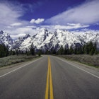 Features - Road into the Teton mountain range in the Morning