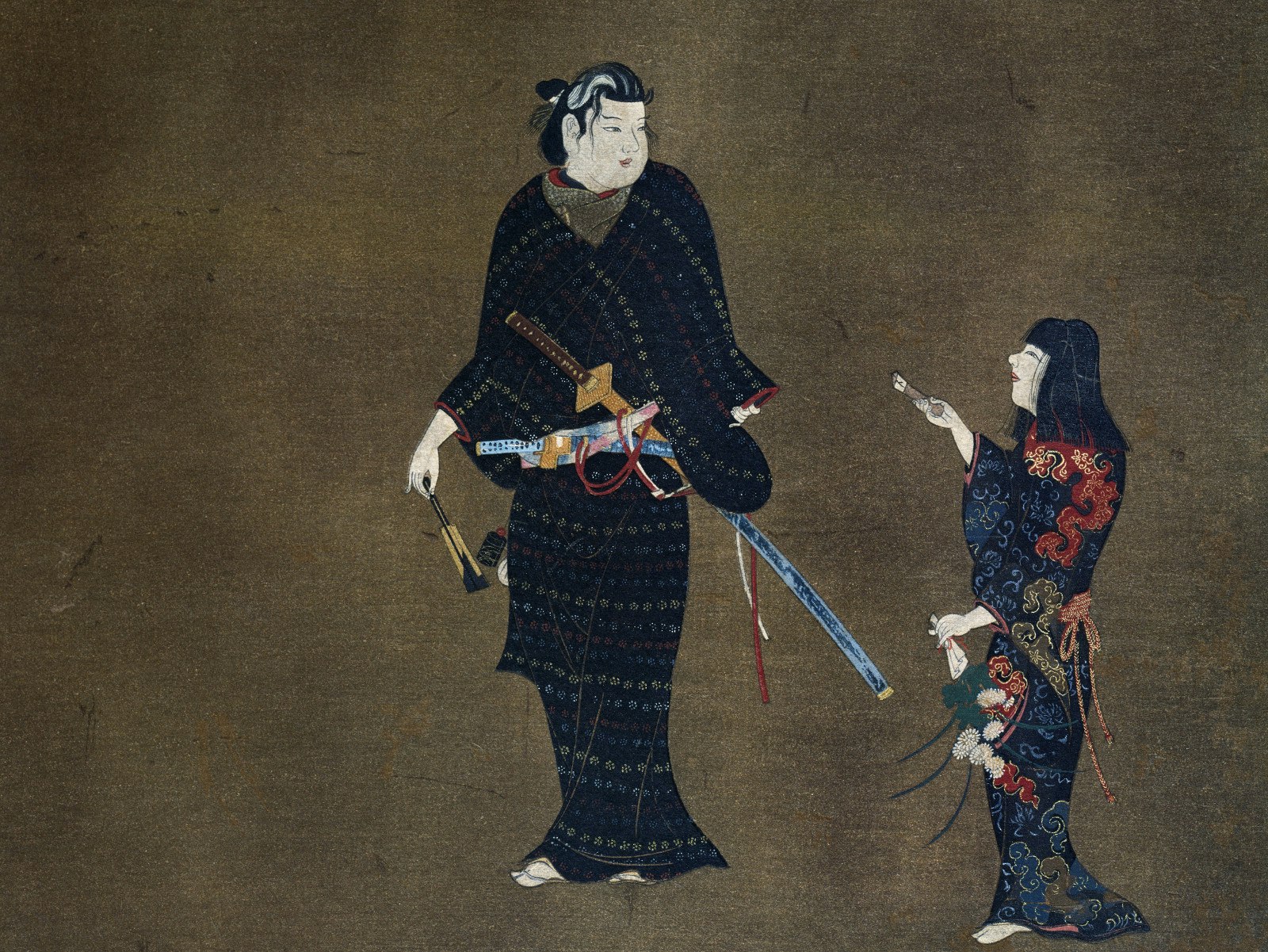 A detail from a print on display at Tokugawa Art Museum 
