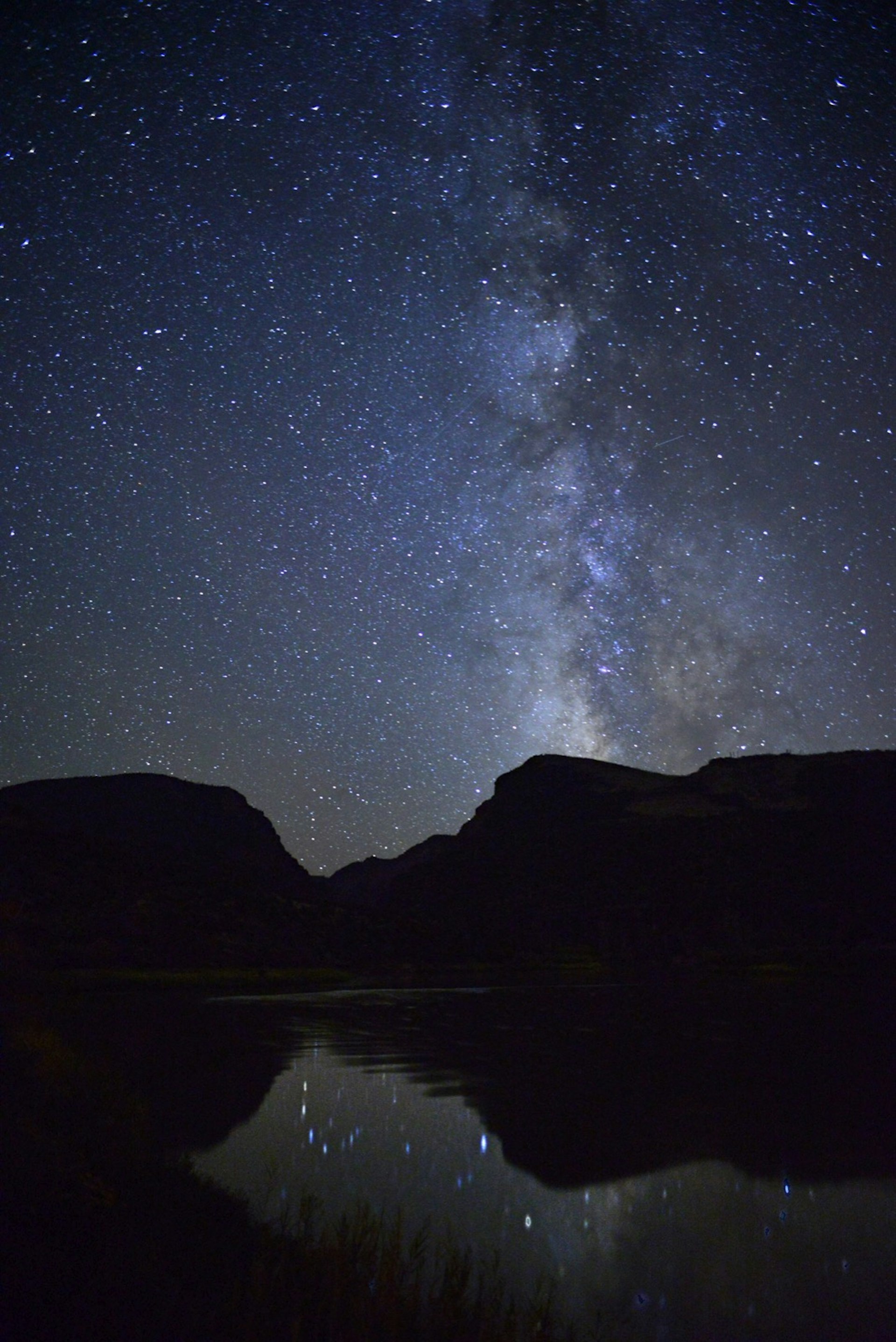 Night sky over gates of Lodore in Dinosaur National Monument