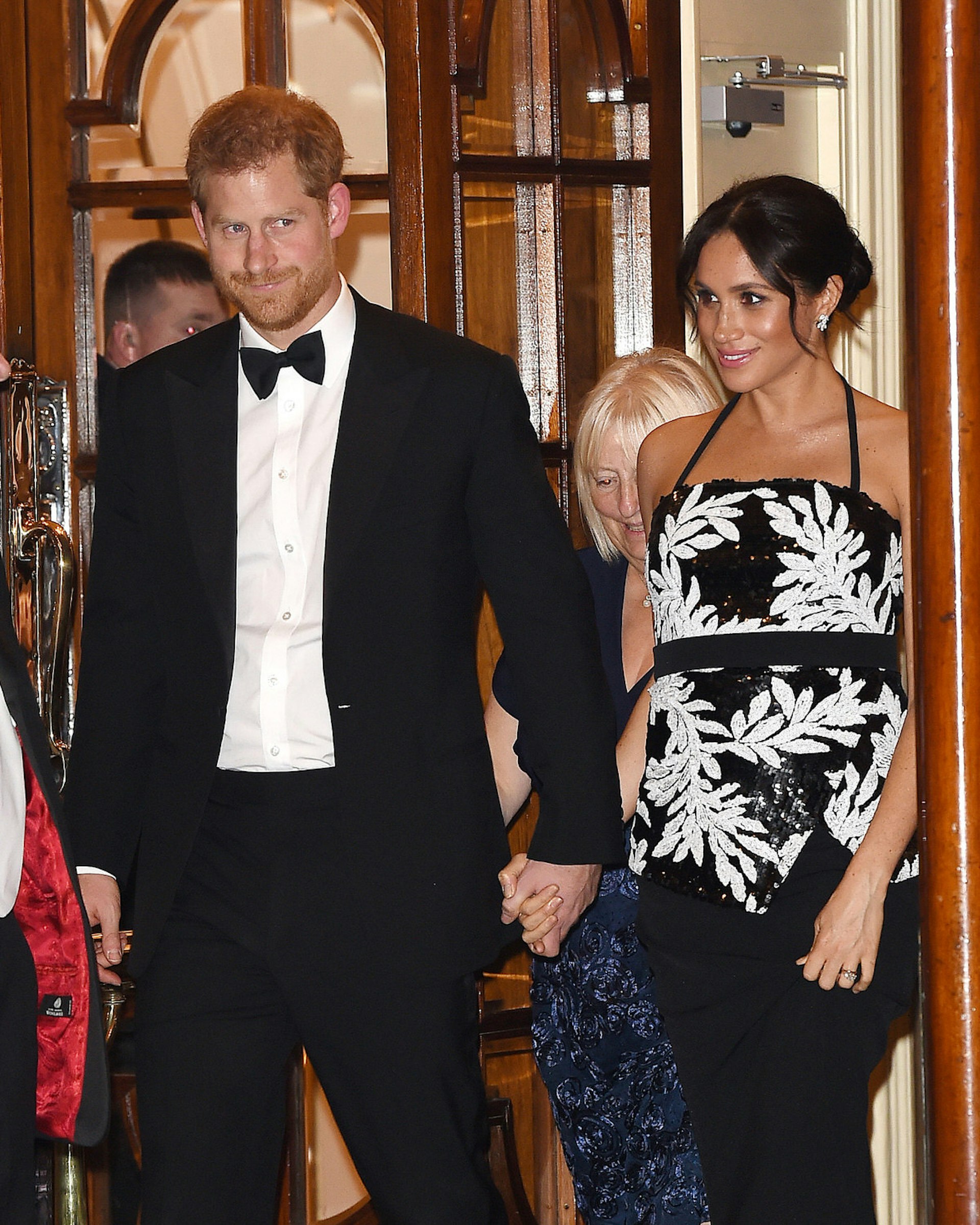 LONDON, ENGLAND - NOVEMBER 19: Prince Harry, Duke of Sussex and Meghan, Duchess of Sussex seen leaving The Royal Variety Performance 2018 at London Palladium on November 19, 2018 in London, England © Ricky Vigil M/GC Images