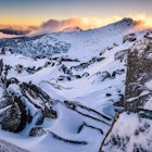 Features - Winter sunset at the highest Australian Mountain