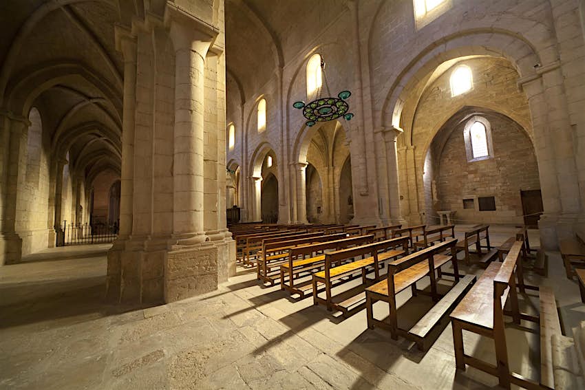 Monastery of Santa Maria de Poblet, located in the region Conca de Barberà, in Catalonia.