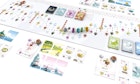 The board game Tokaido is laid out on a white background