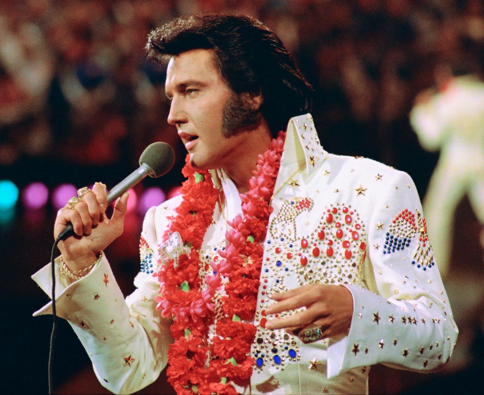 Elvis Presley performing "Aloha from Hawaii"