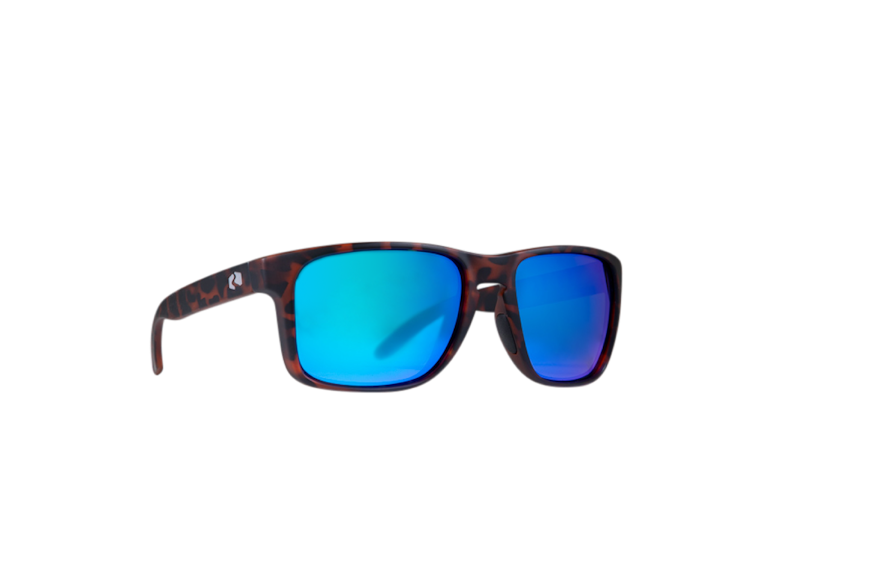 Produktbild av solglasögon med blå linser;  strandutrustning