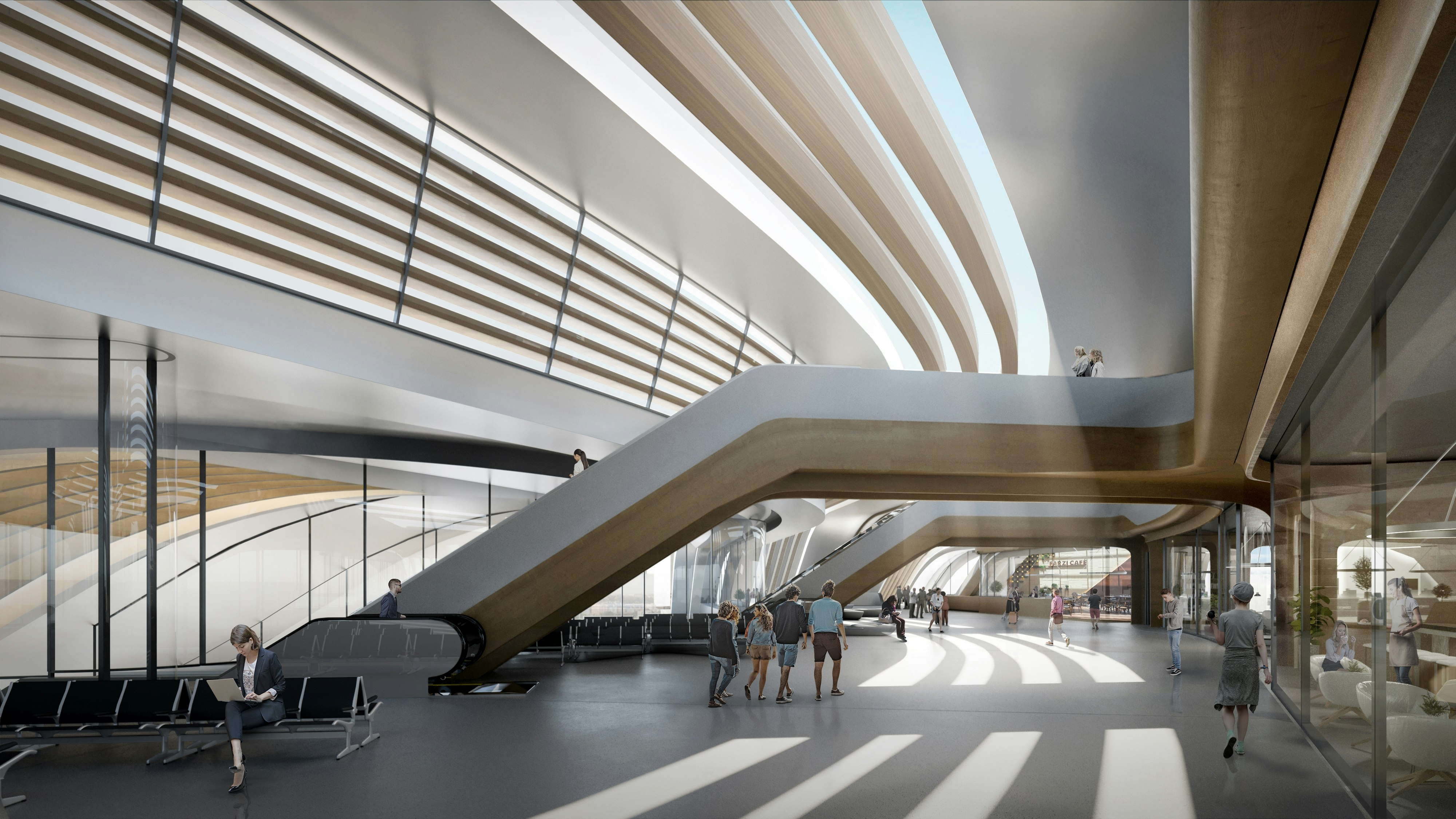 A rendering of the terminal for Eastern Europe's new high-speed rail network