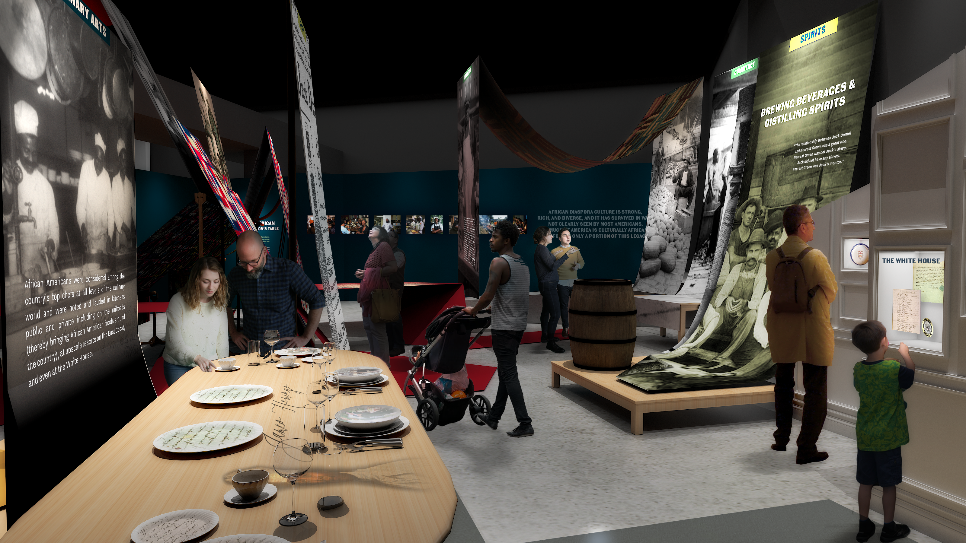 Rendering of the upcoming African/American exhibit at the Museum of Food and Drink