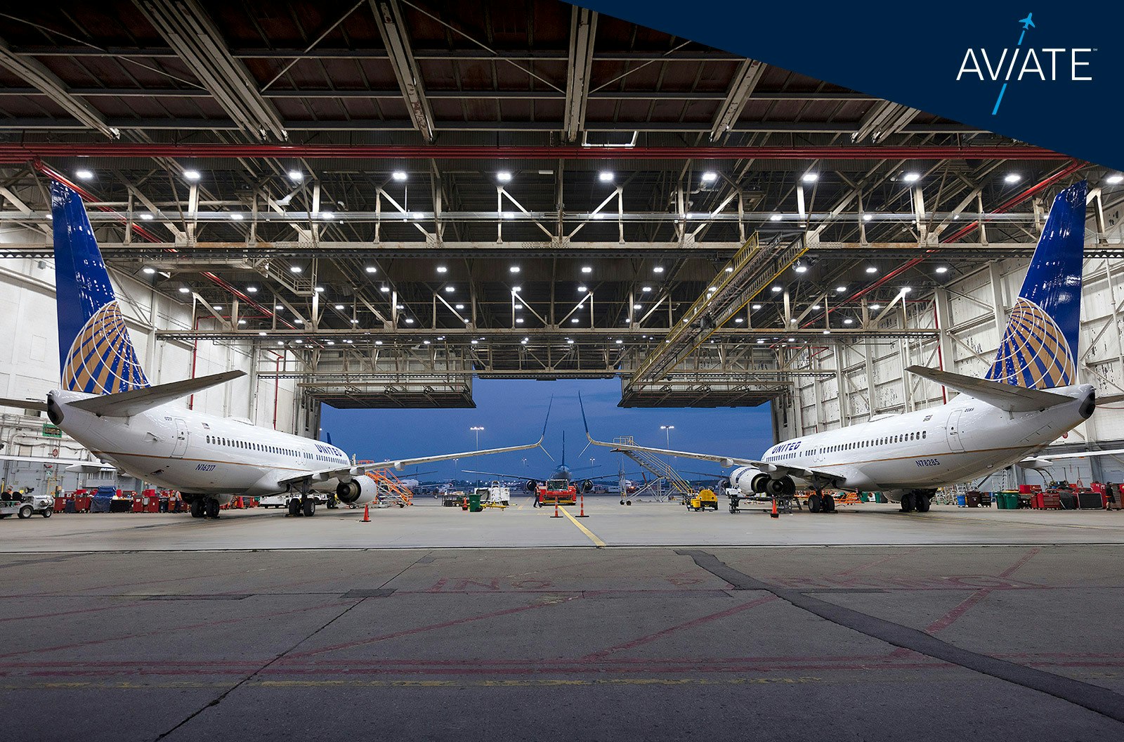 United Airlines planes in a hangar.jpg
