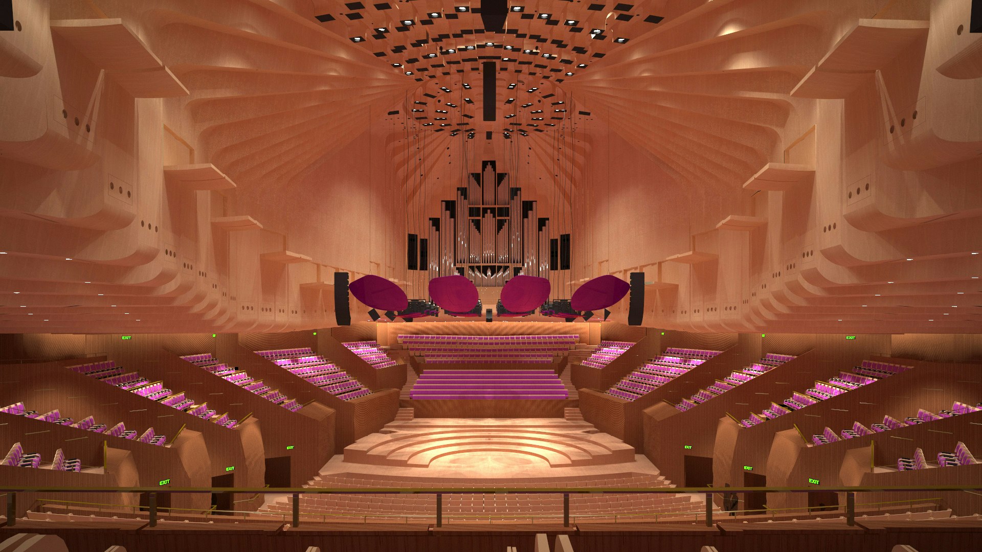 A rendering of the new Sydney Opera House Concert Hall in acoustic mode 
