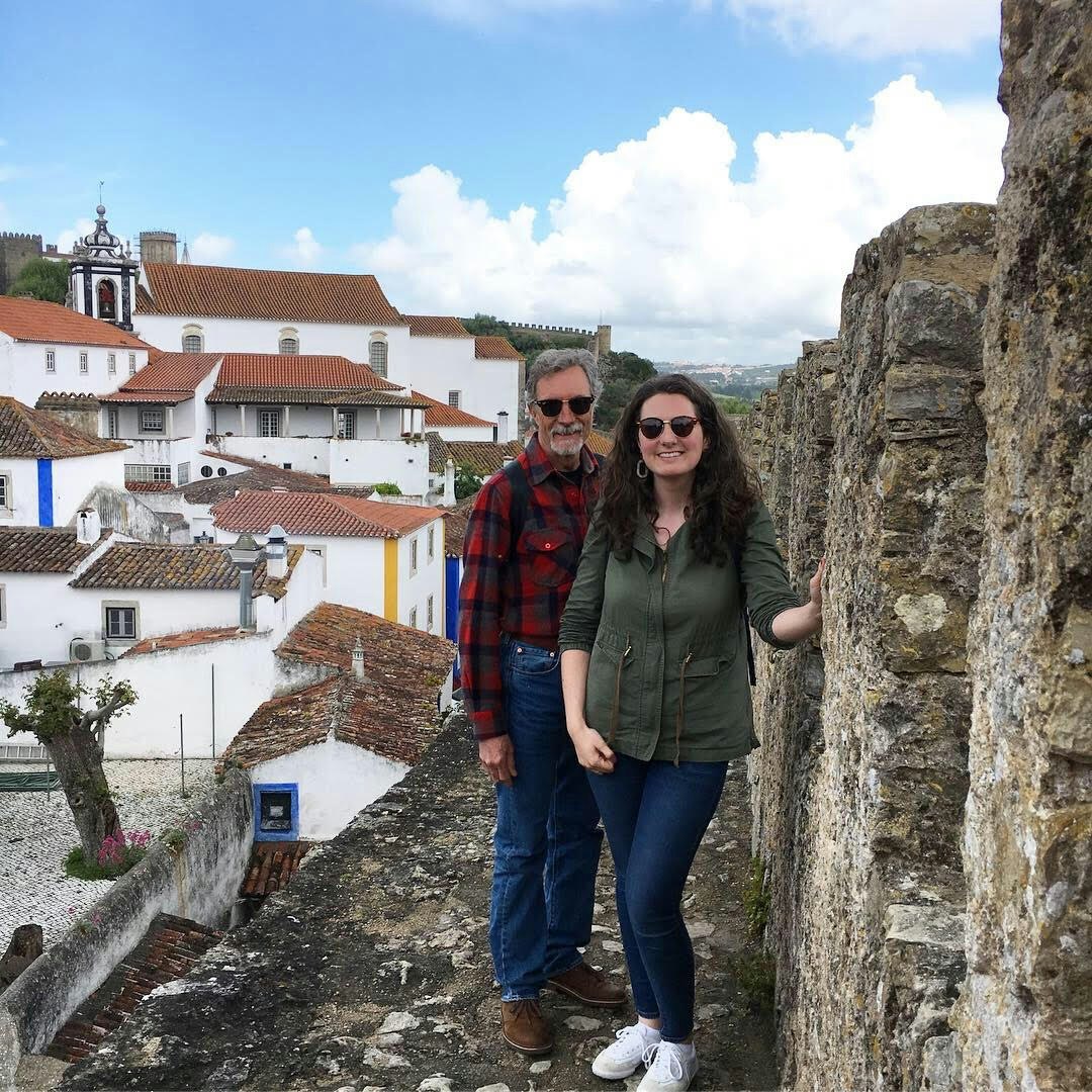 Alex Butler from Lonely Planet in Obidos with her dad Jay.jpg