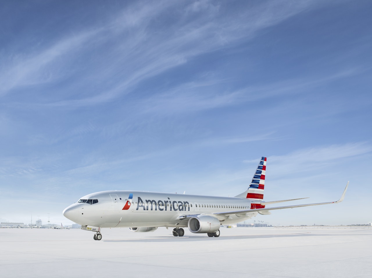 The exterior of American's 737 plane