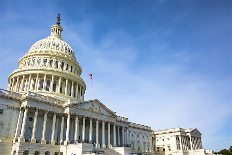American_Architecture_US_Capitol.jpg The US Capitol building, topped by its enormous dome, is framed by a brilliant blue sky; Best American architecture