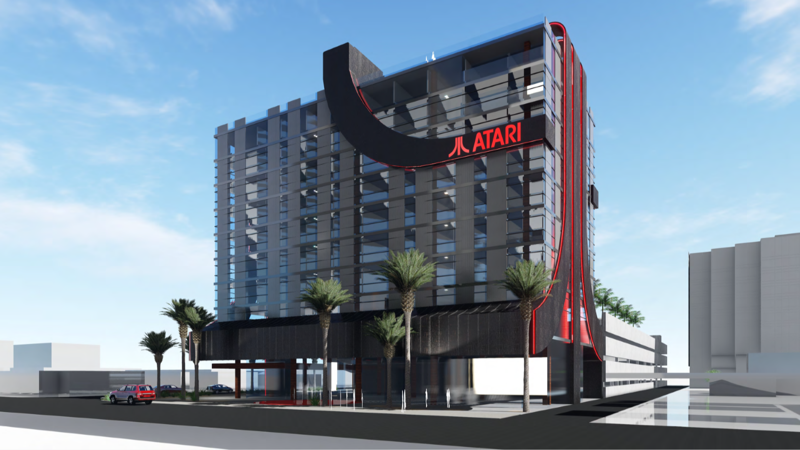Rendering of the new Atari hotel in daytime