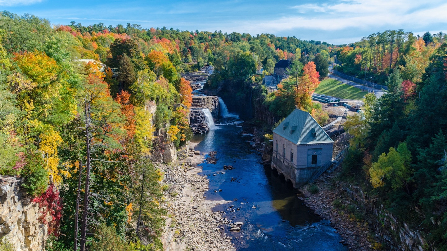 Ausable Chasm, known as the Little Grand Canyon of East, in Keeseville, New York. 