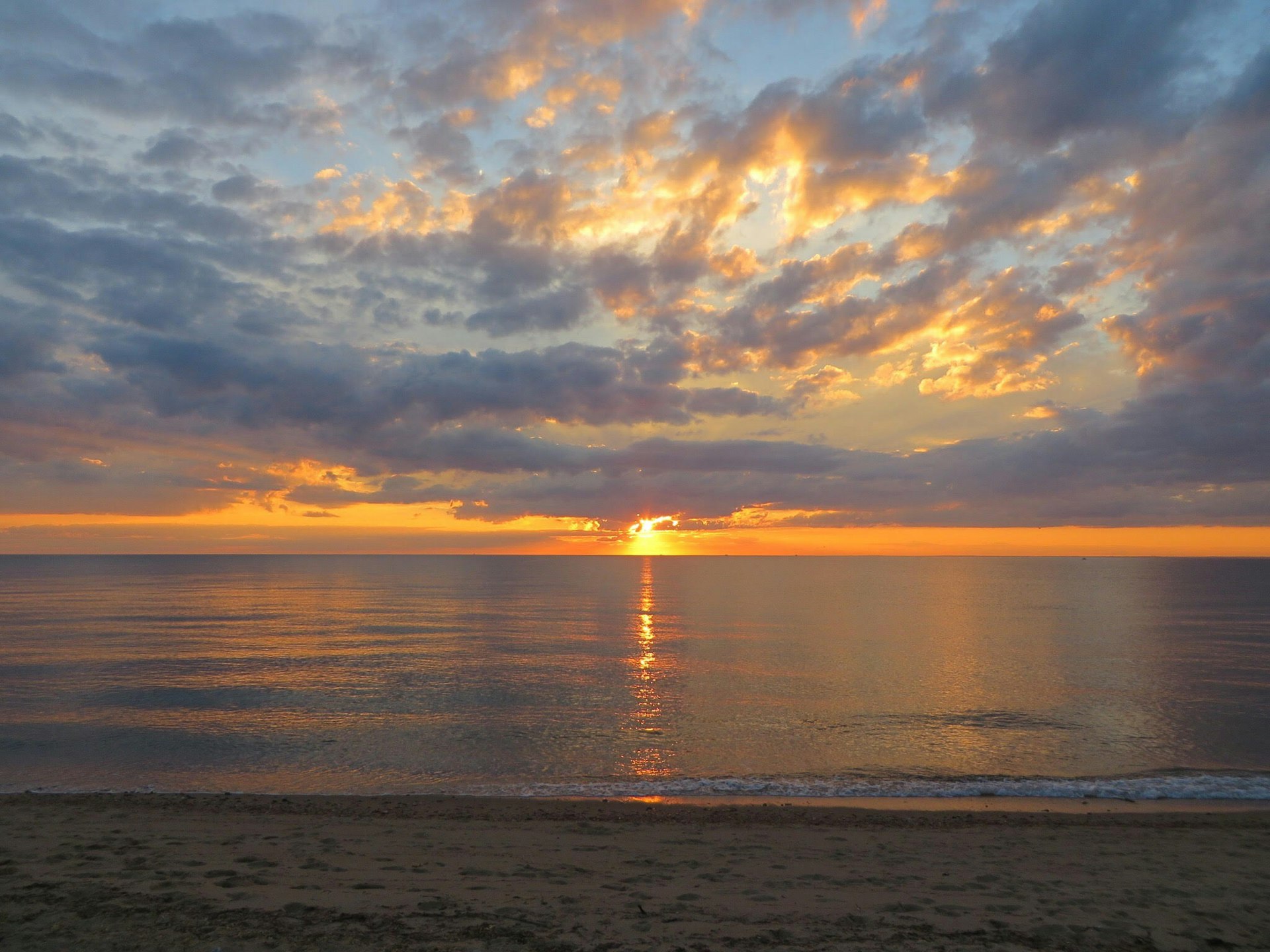 BI Town Beach at sunset