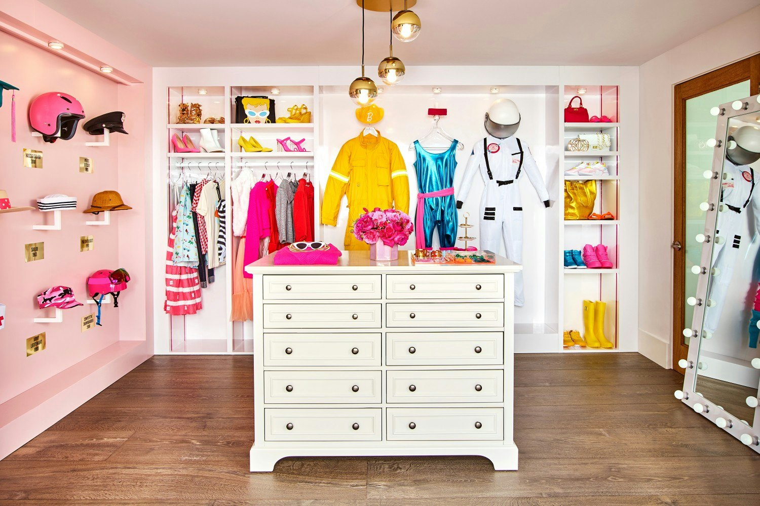 Barbie's wardrobe in the Barbie Malibu Dreamhouse