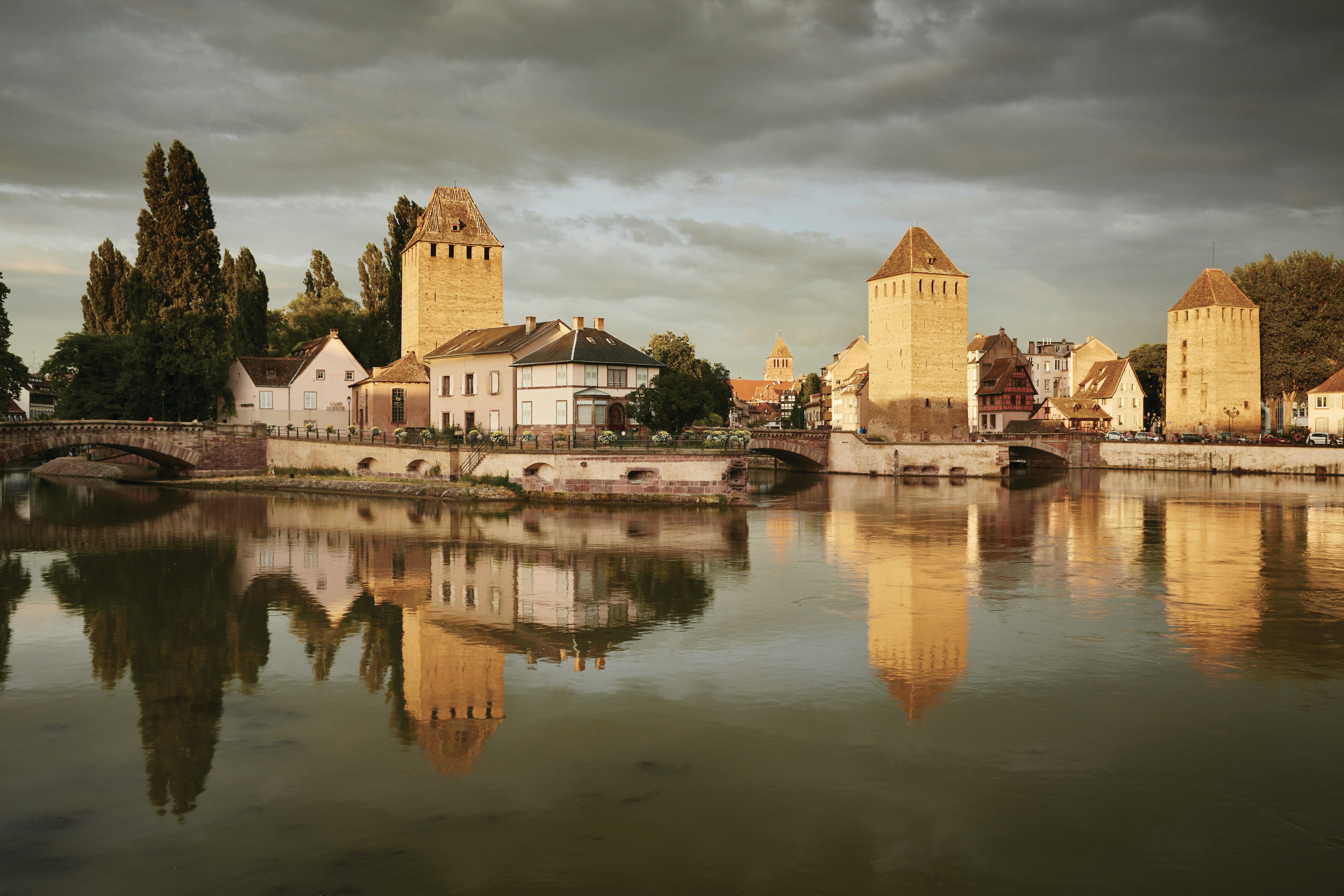 Scenic French village by a river