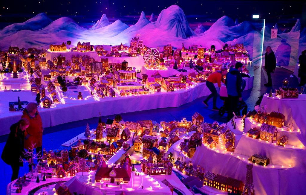 Traditional gingerbread town exhibition in Bergen