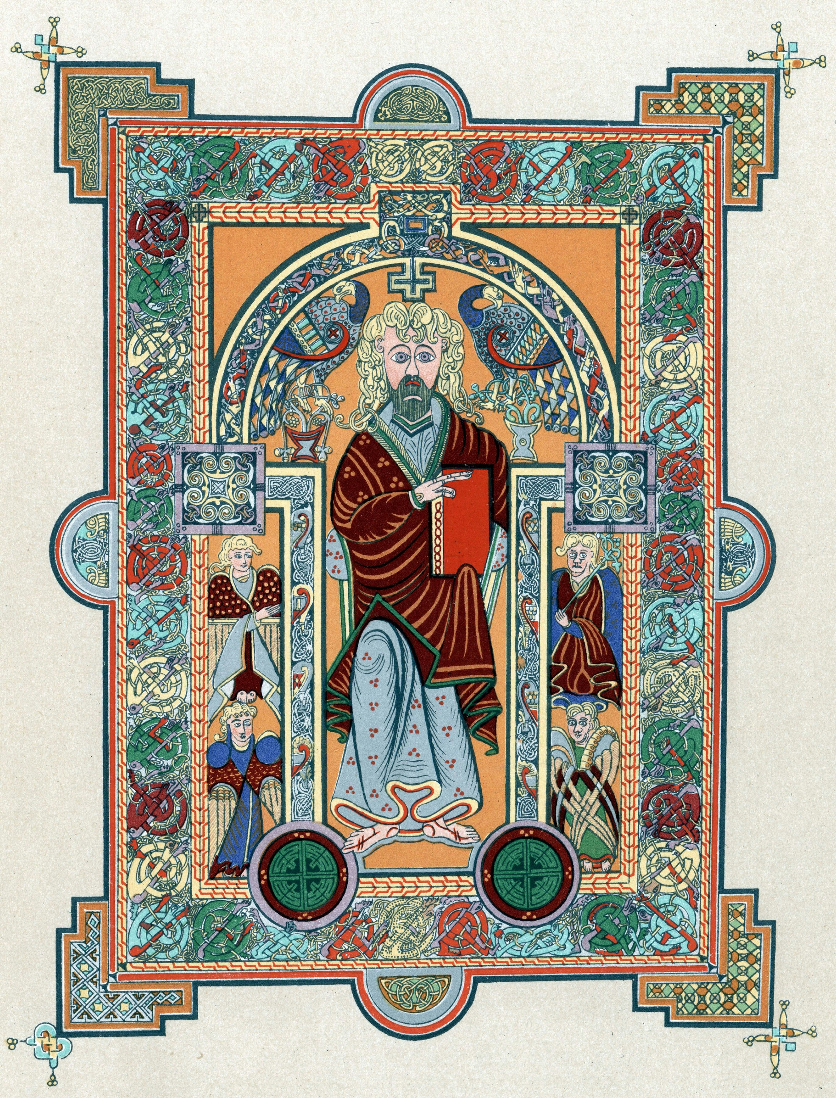Celtic manuscript depicting St. Matthew in the Book of Kells