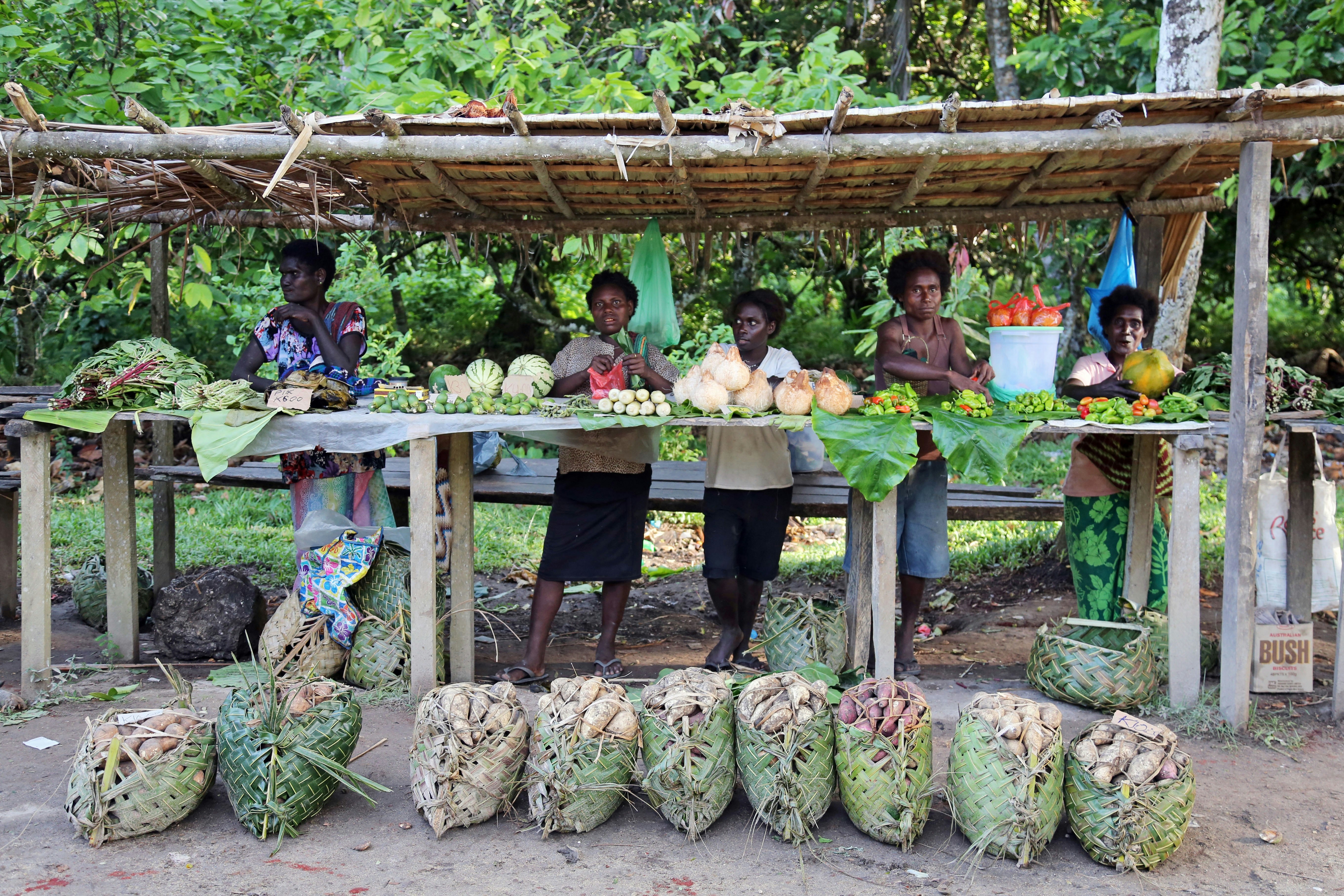 Women at a market stall in Bougainville
