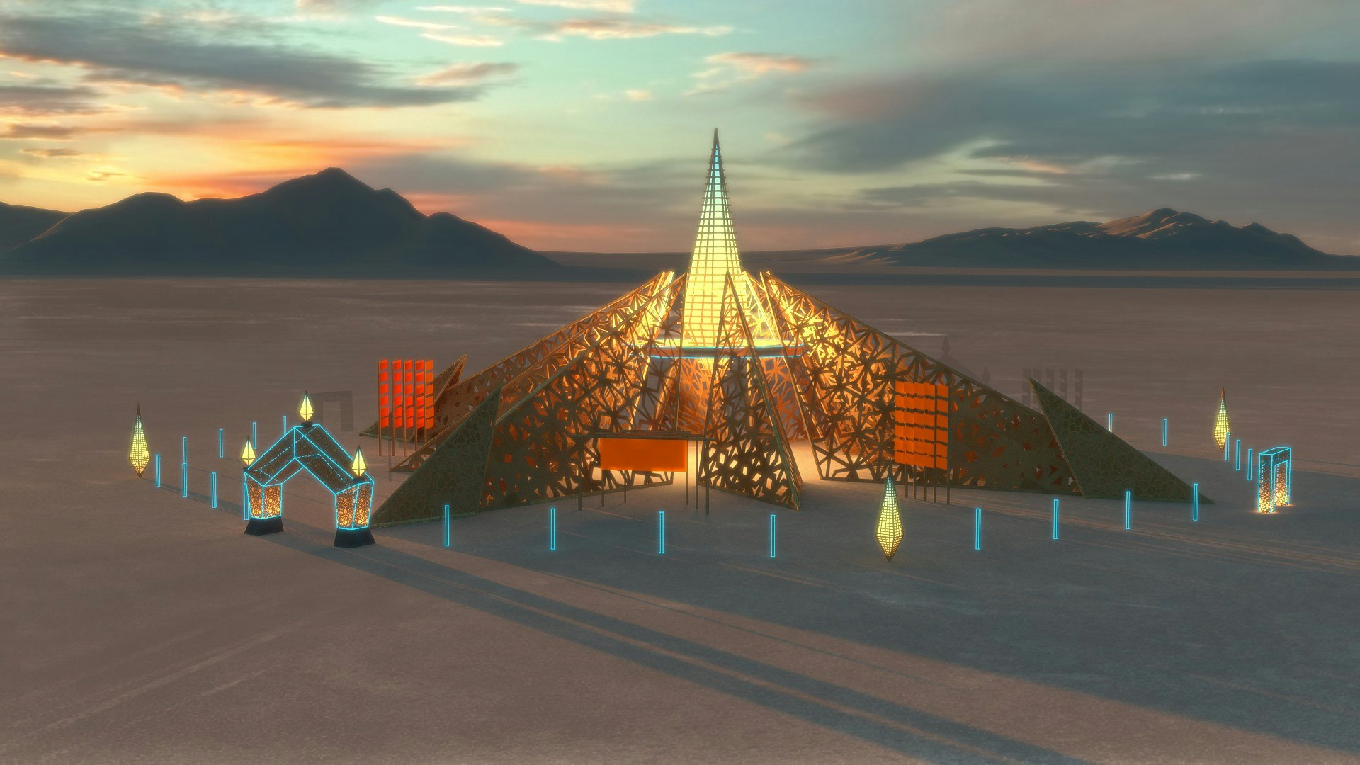 A rendering of Burning Man Empyrean Temple